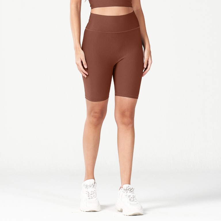 Code Ribbed Biker Shorts - Aztec